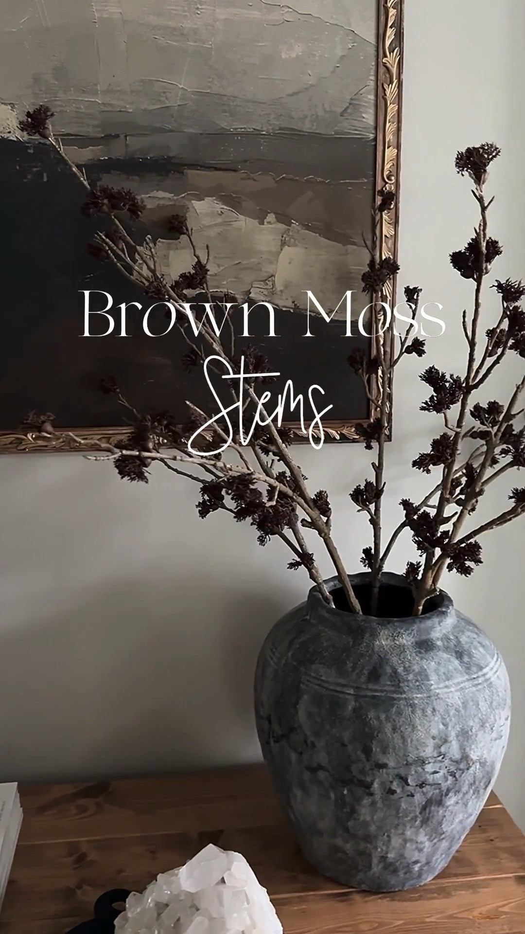 Brown Moss Stems!!
Love the earthy look of these stems. They are brown with a hint of plum.

Fall stems, vase, moody art, table lamp, crystal sticks

#LTKHome #LTKautumn #LTKSeasonal
