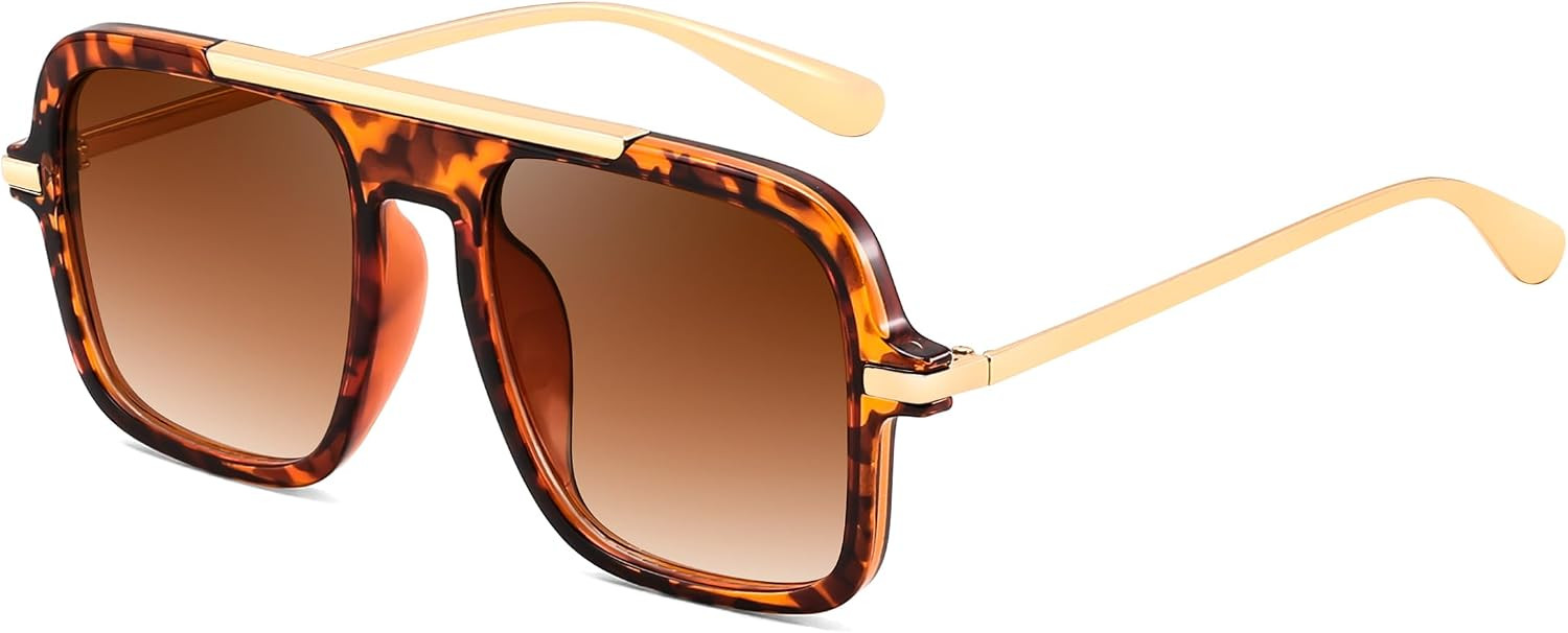 FEISEDY Retro Square Aviator Sunglasses Women Men Vintage 70s Shades B4193 | Amazon (US)