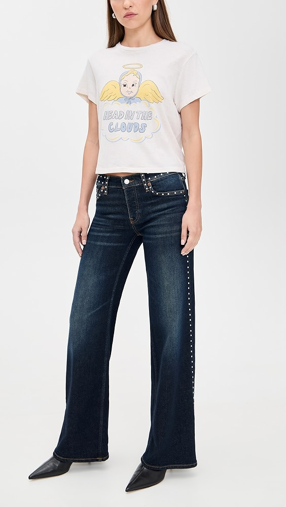 Studded Mid Rise Wide Leg Jeans | Shopbop