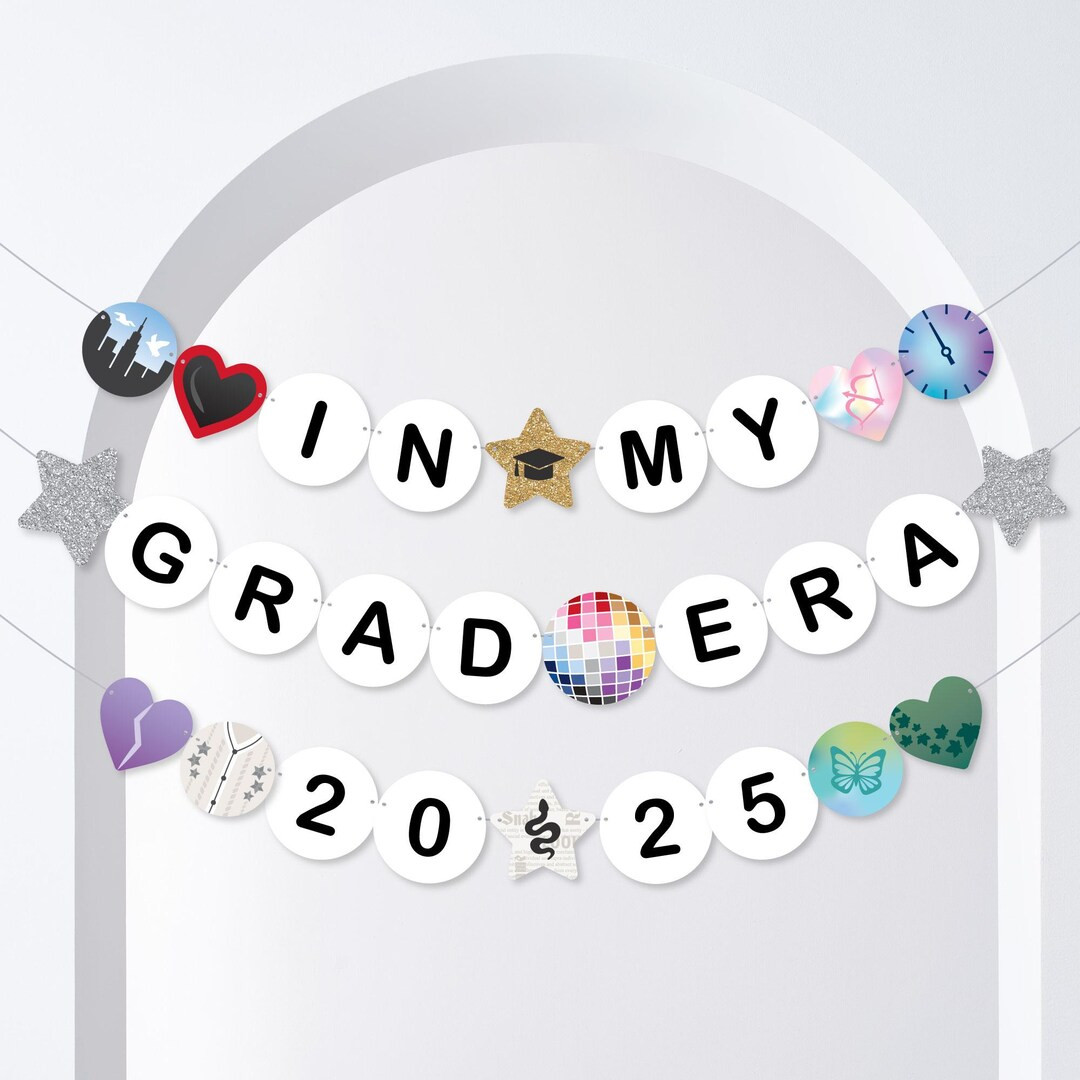 In My Grad Era 2025 Banner, Eras Graduation Party Decorations, Large Grad Friendship Bracelet Ban... | Etsy (US)