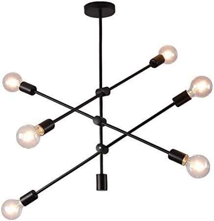 Ganeed Sputnik Chandelier,6 Lights Modern Pendant Light,Industrial Vintage Black Flush Mount Ceiling | Amazon (CA)