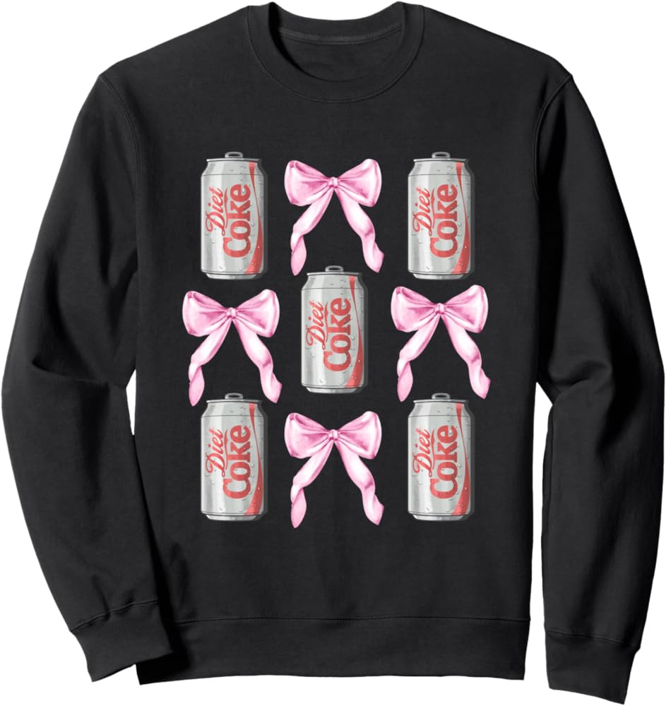Coca-Cola Diet Coke & Pink Bows Collage Logo Vintage Sweatshirt | Amazon (US)
