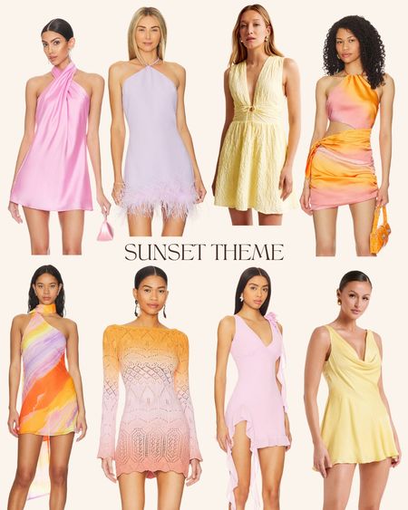 Bachelorette dress and outfit ideas for something blue and sunset theme! 