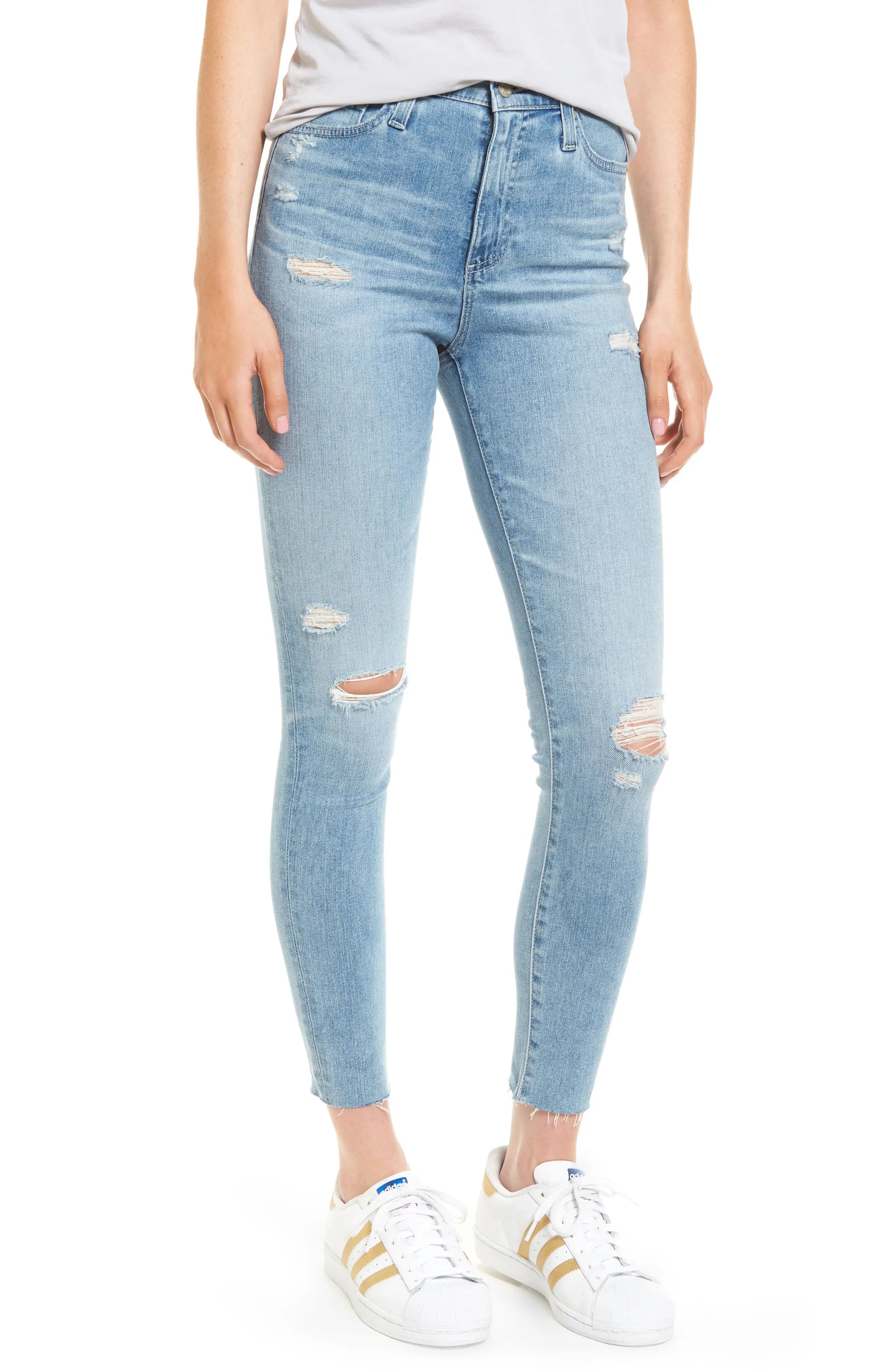 AG Mila High Waist Ankle Skinny Jeans (20 Years Oceana Destructed) | Nordstrom