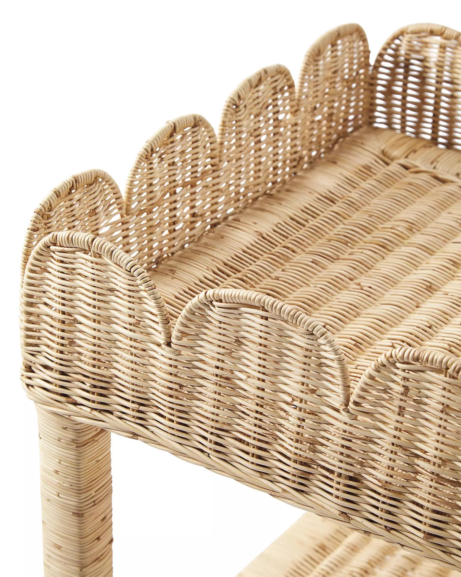 Scallop Rattan Side Table | Serena and Lily