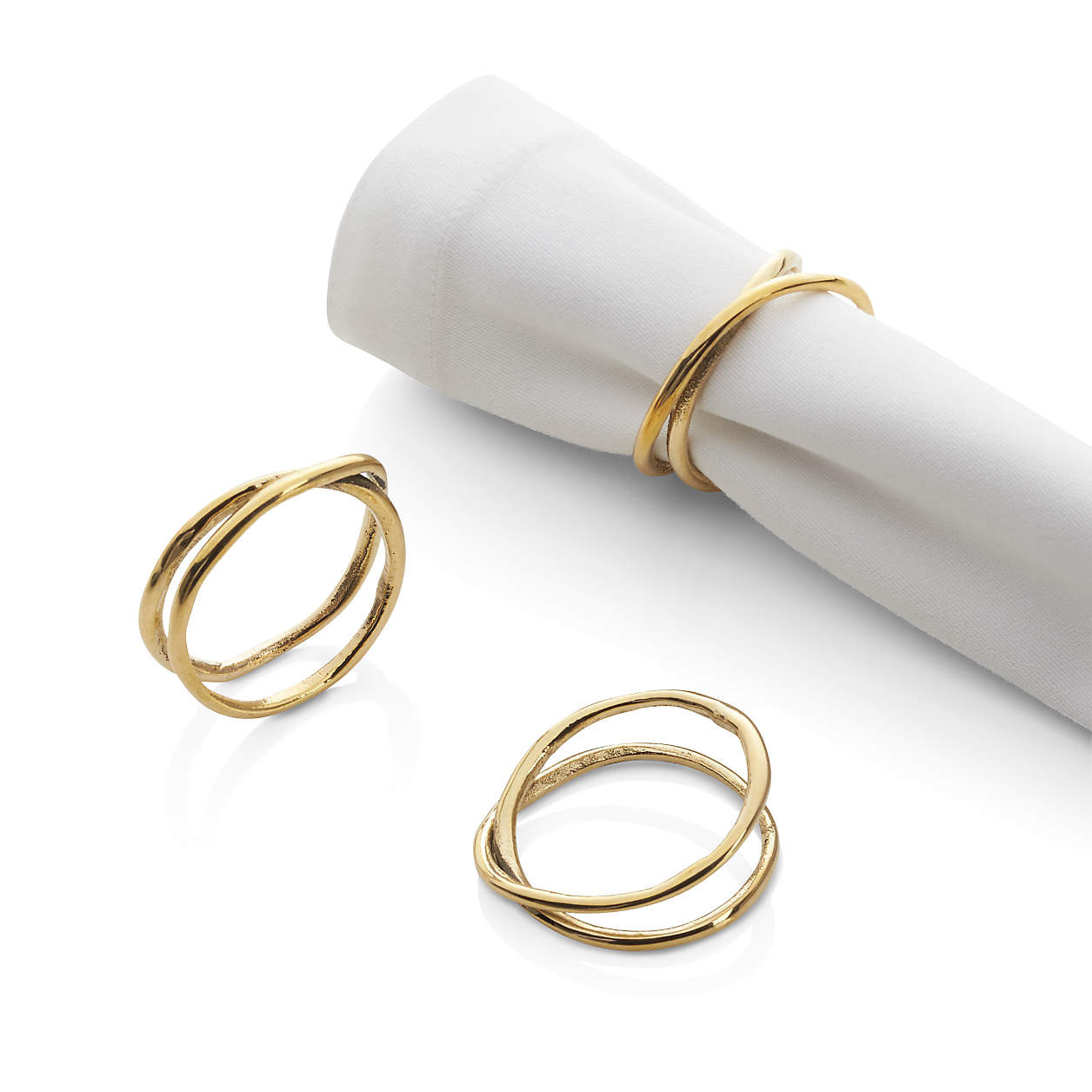 Aria Gold Napkin Ring + Reviews | Crate and Barrel | Crate & Barrel