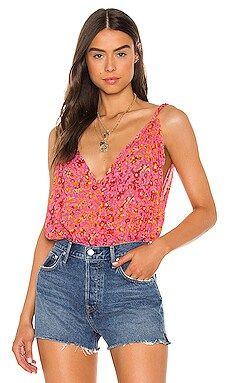 Free People X REVOLVE Siren Song Bodysuit in Pop Pink Combo from Revolve.com | Revolve Clothing (Global)