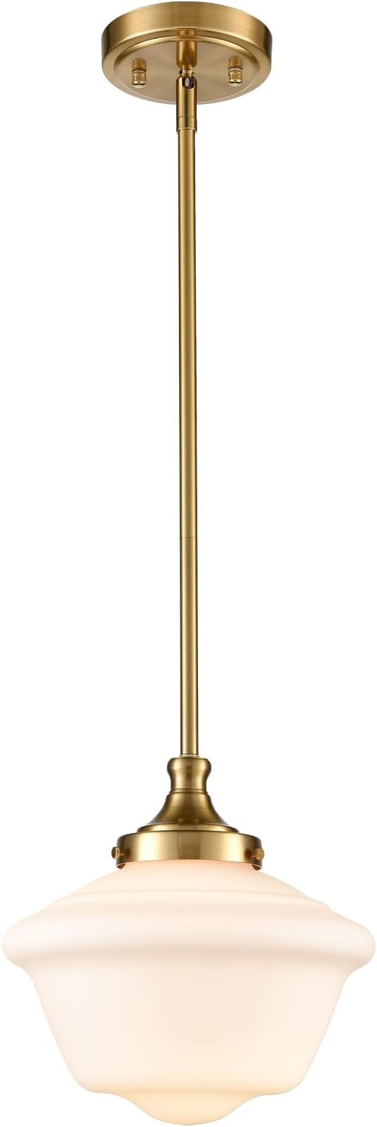 SAMTEEN Modern Gold Pendant Light Schoolhouse Light Fixture 10-Inch Milk Glass Pendant Lighting f... | Amazon (US)