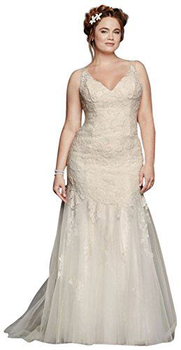 Lace Plus Size Melissa Sweet Illusion Tank Wedding Dress Style 8MS251150,... | Amazon (US)