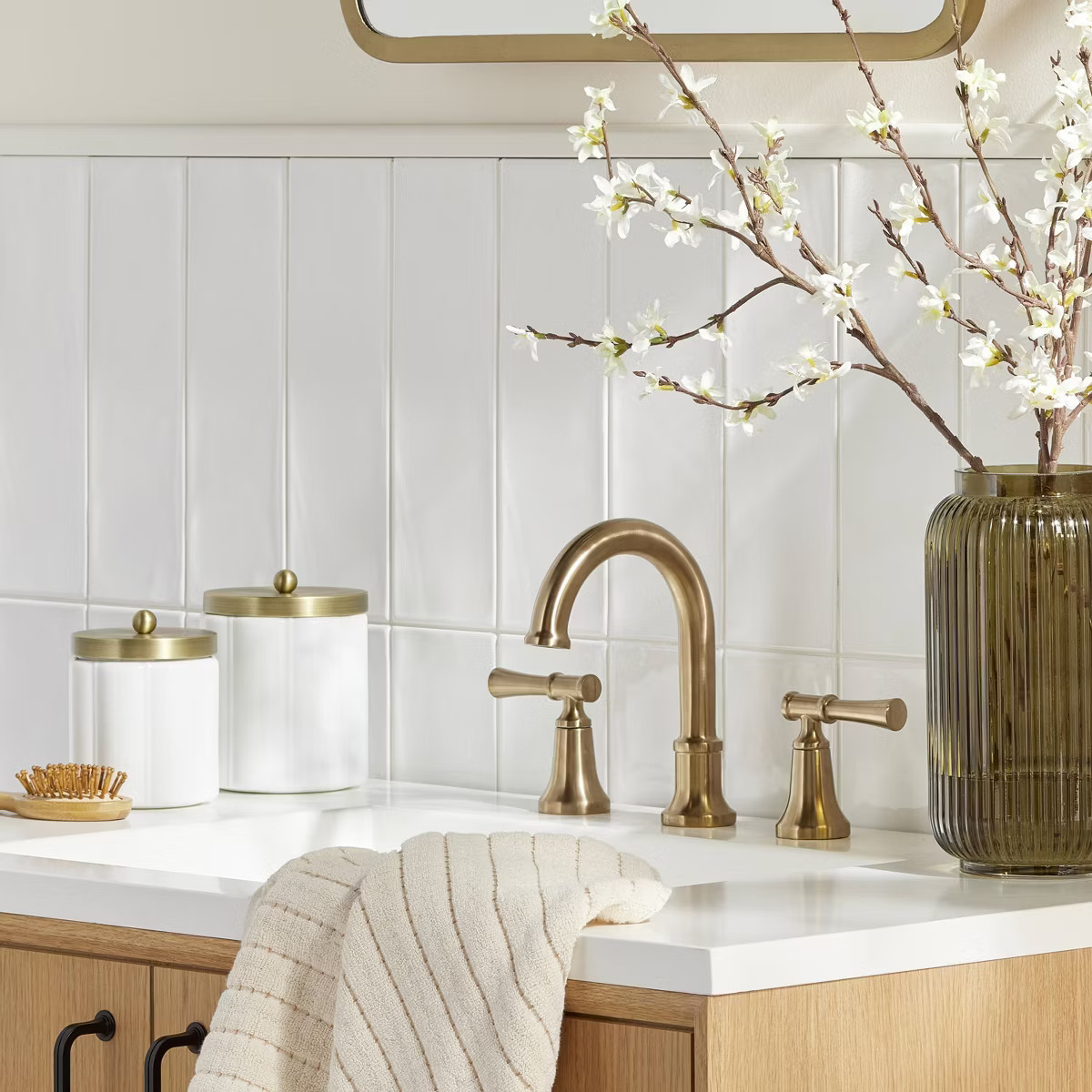 Milk Glass Bath Canister with Metal Lid - Hearth & Hand™ with Magnolia | Target