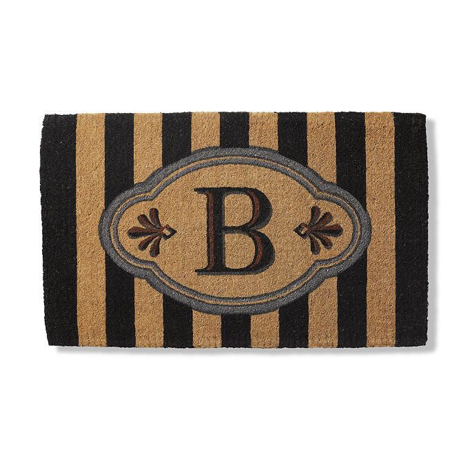 Ameile Cabana Stripe Monogrammed Coco Door Mat | Frontgate | Frontgate