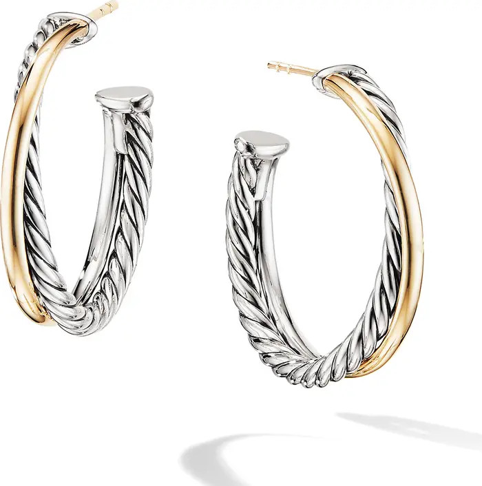 Crossover Medium Hoop Earrings | Nordstrom