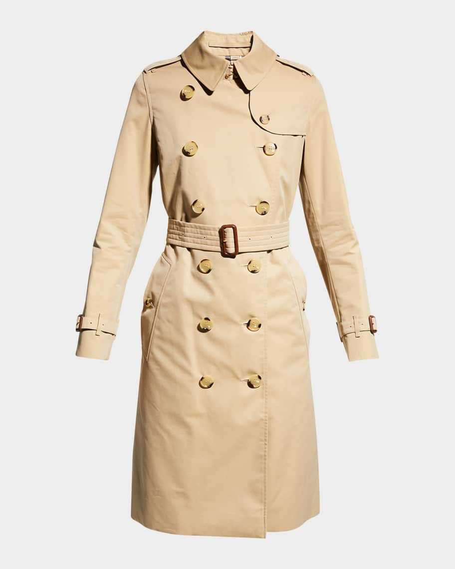 Kensington Heritage Belted Long Trench Coat | Neiman Marcus