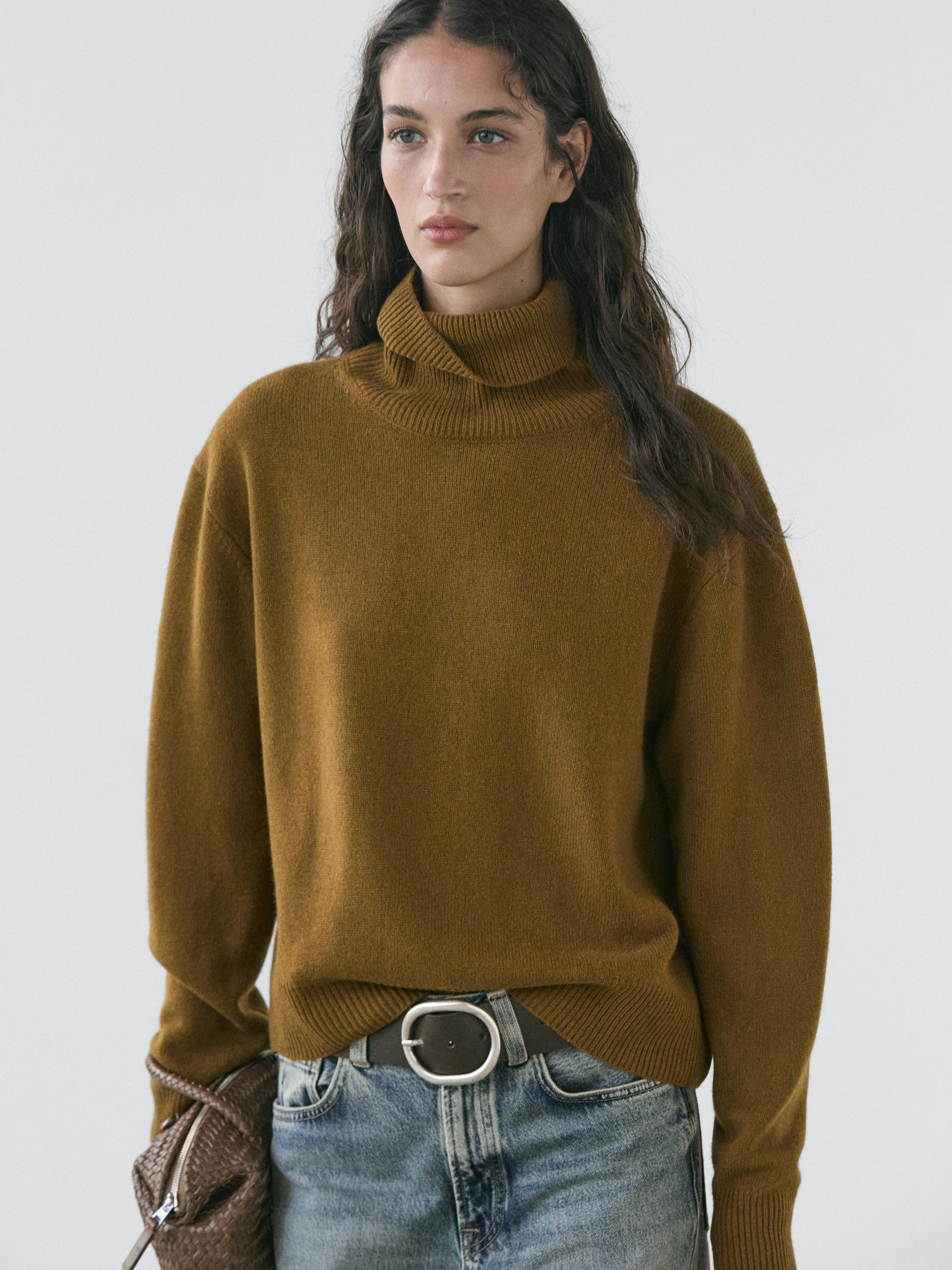 Wool blend high neck sweater | Massimo Dutti US