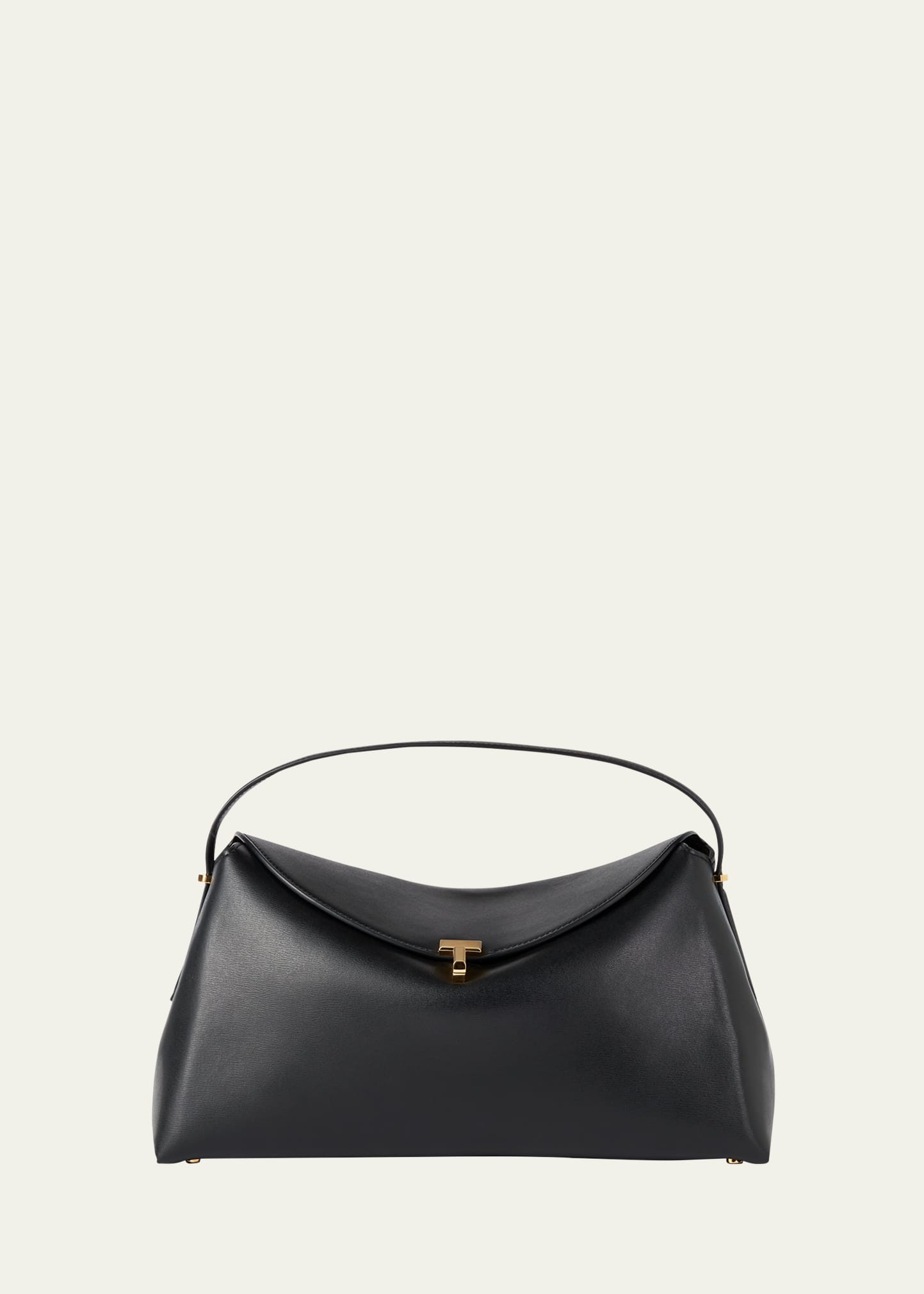 Toteme T Lock Flap Leather Clutch Bag | Bergdorf Goodman