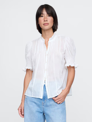 Pintuck Ruffle Shirt | Gap (US)