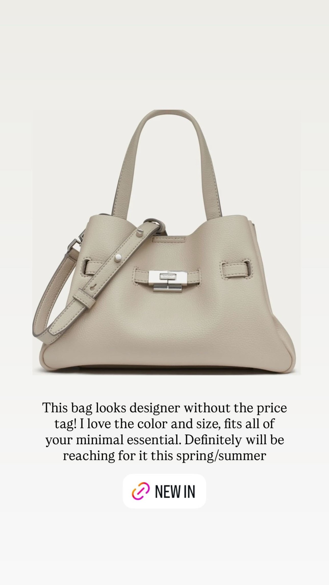 This bag looks designer without the price tag! I love the color and size, fits all of your minimal essential. Definitely will be reaching for it this spring/summer  

#LTKgrwm #LTKootd #LTKBeauty