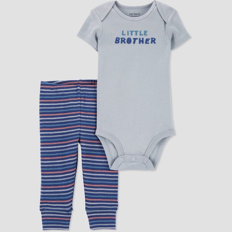 Carter's Just One You® Baby 2pc Little Brother Top & Bottom Set - Blue/Green | Target