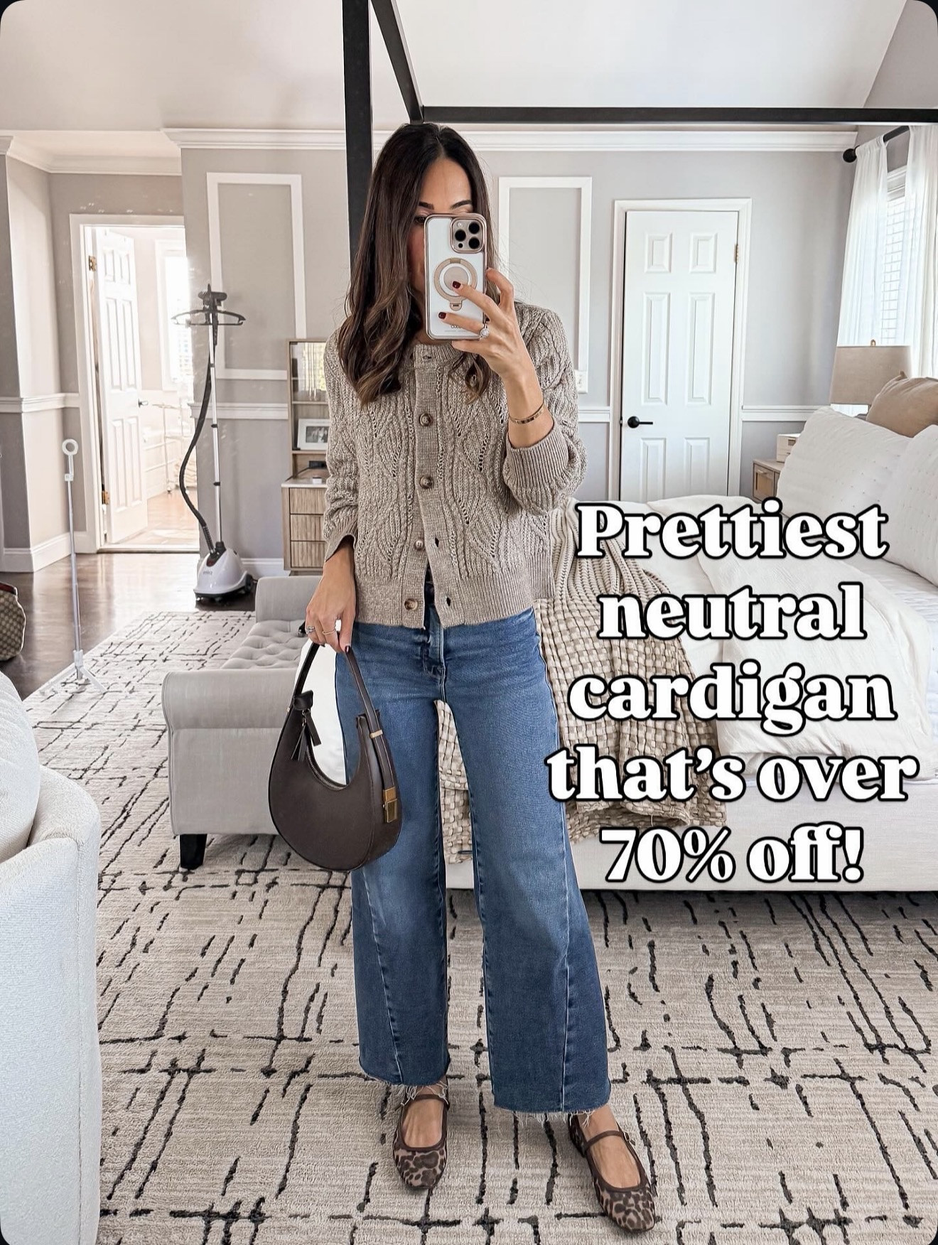 The prettiest neutral cardigan 🤍 Over 70% off and feels so luxe for the price. So good for everyday denim looks! Wearing size small — fits relaxed but not oversized.

#LTKSeasonal #LTKSaleAlert #LTKHoliday