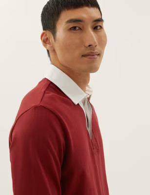 Pure Cotton Long Sleeve Rugby Shirt | Marks & Spencer (UK)