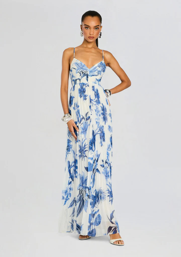 Gabi Pleated Maxi Dress | Retrofete