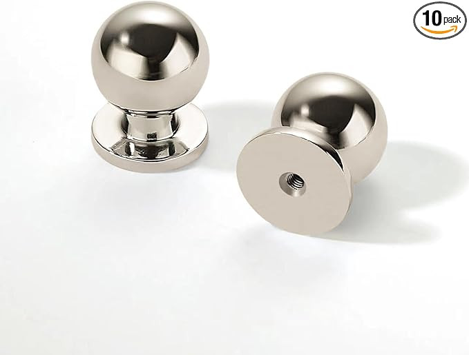 khtumeware 10 Pack 1 inch Polished Nickel Kitchen Cabinet Knobs Dresser Knobs Ball Drawer Knobs C... | Amazon (US)