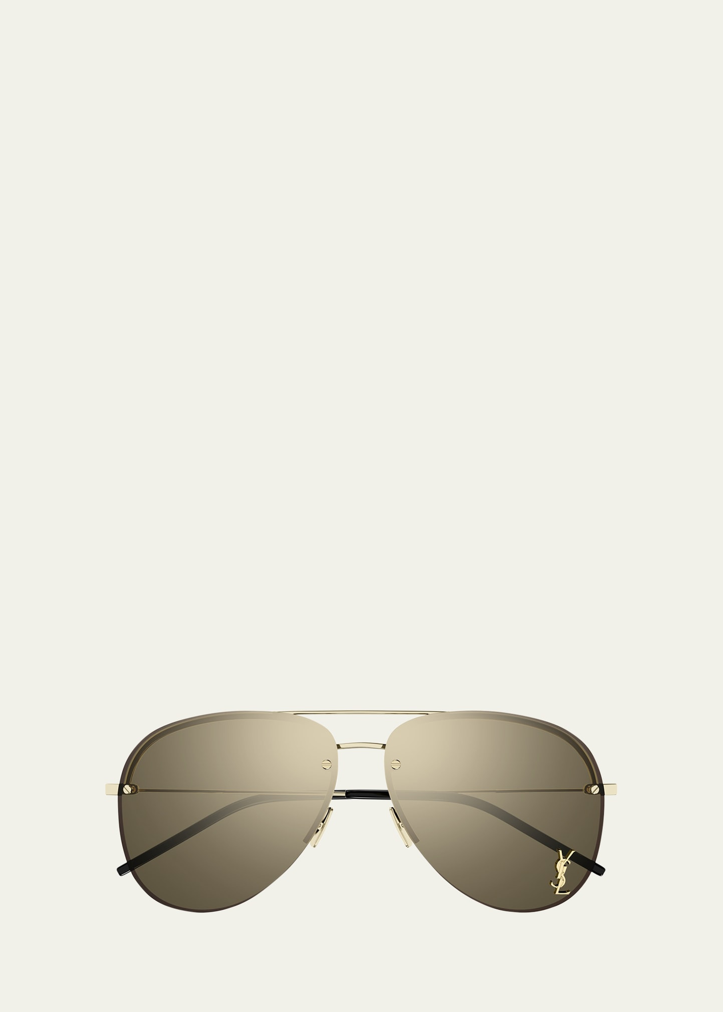 Saint Laurent Classic 11 Monochromatic Aviator Sunglasses | Bergdorf Goodman