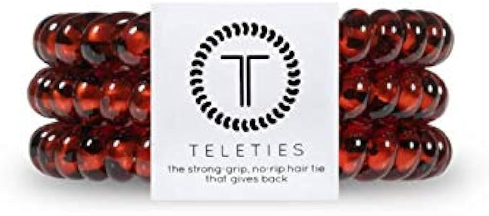 TELETIES - Spiral Hair Coils - Ponytail Holder Hair Ties for Women - Phone Cord Hair Ties - Stron... | Amazon (US)