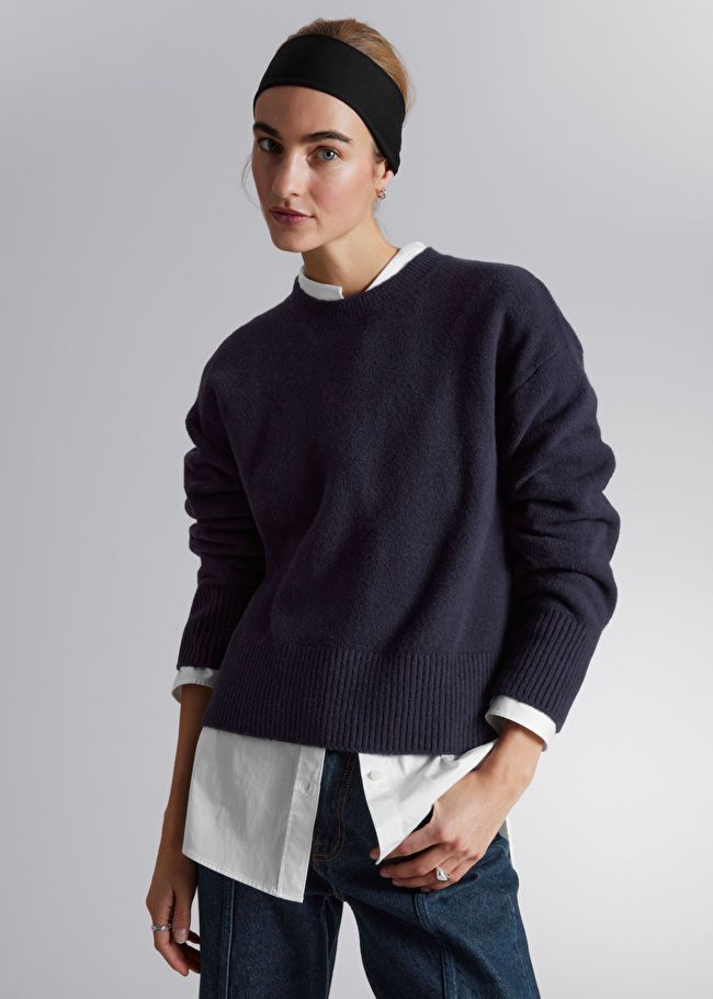 Relaxed Knit Jumper - Navy - & Other Stories GB | & Other Stories (EU + UK)