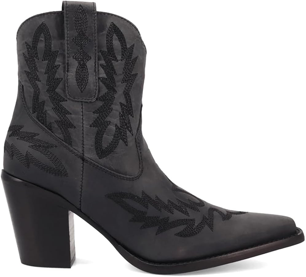 Dingo Womens Rocky Embroidered Pointed Toe Casual Boots Ankle Mid Heel 2-3" - Off White | Amazon (US)