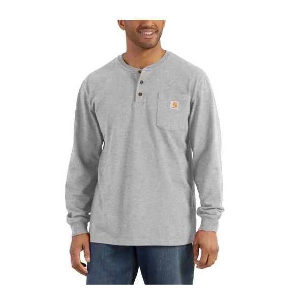 Men's Carhartt Workwear Long Sleeve Henley XLarge Heather Gray | Scheels