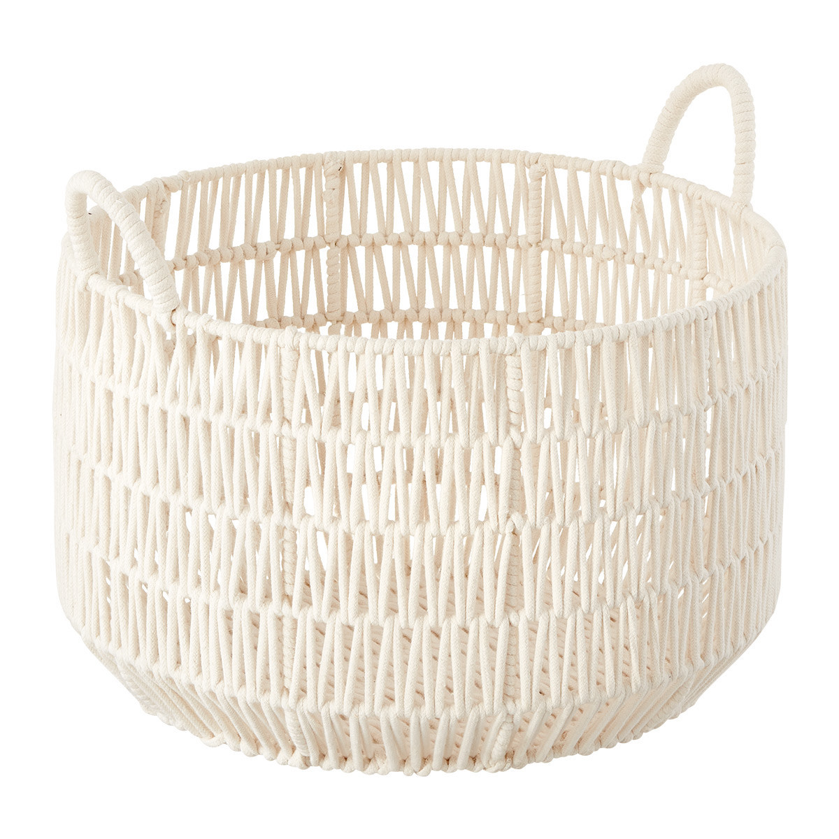 Luna Round Cotton Rope Laundry Basket | The Container Store