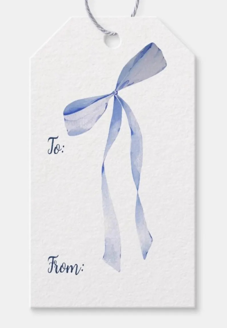 Set of 10 Holiday or Hydrangea  peony gift tags with coordinating string. Assorted designs. Prepp... | Etsy (US)