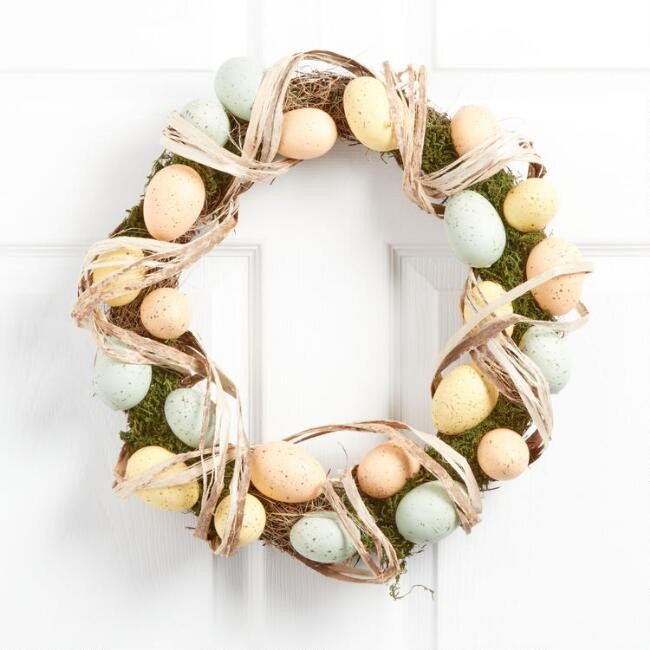 Speckled Easter Egg and Natural Fiber Wreath | World Market