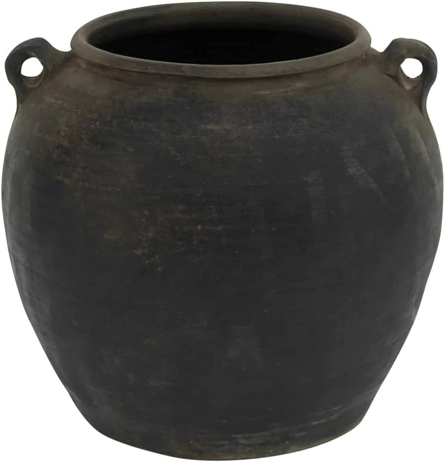 Artissance Large Vintage Black Pottery Jar with Two Handles (Size & Color Vary) | Amazon (US)