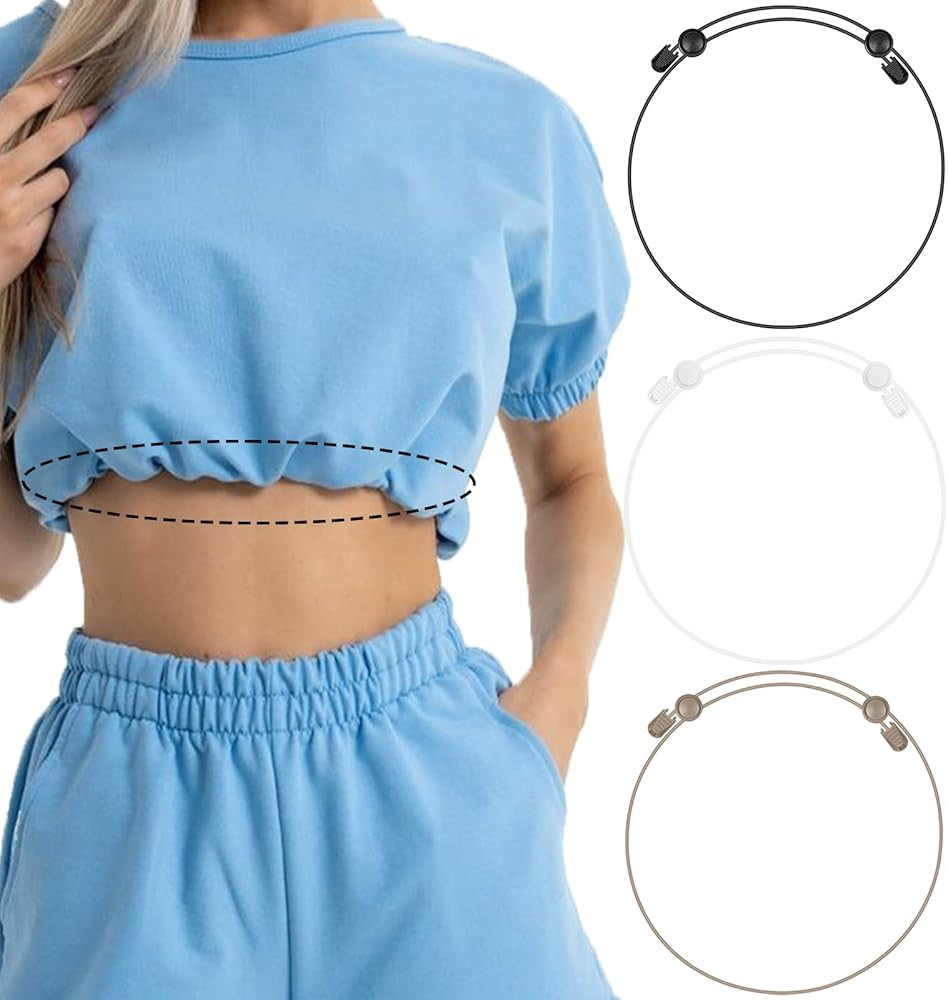 APCGSM 3PCS Crop Tuck Band, Croptuck Adjustable Band for Shirts Sweater, Elastic Crop Top Band fo... | Amazon (US)