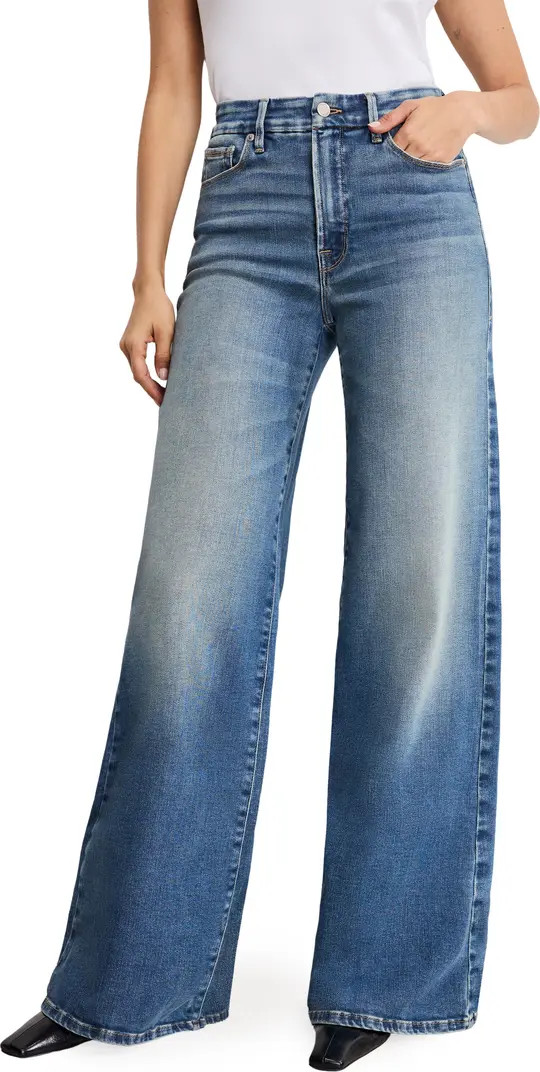 Good American Good Waist High Waist Wide Leg Palazzo Jeans | Nordstrom | Nordstrom