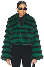 Adrienne Landau Chinchilla Jacket in Emerald from Revolve.com | Revolve Clothing (Global)
