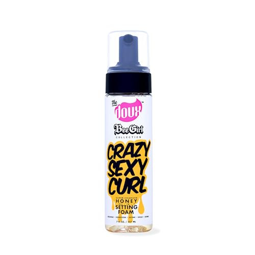 The Doux Curl Cream & Setting Mousse for Curly Hair CRAZYSEXYCURL Honey Foam for Heatless Curls Overnight, Frizz Control, Shine & Moisture – Curly Hair Styling Product with Aloe & Silk Amino Acids | Amazon (US)