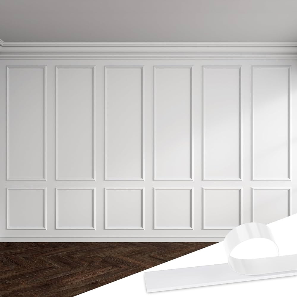 Pangda Peel and Stick Wall Molding Kit, 3D Premade Accent Molding Wainscoting Panel for Interior ... | Amazon (US)