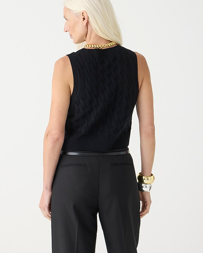 Cashmere cropped cable-knit sweater-vest | J. Crew US