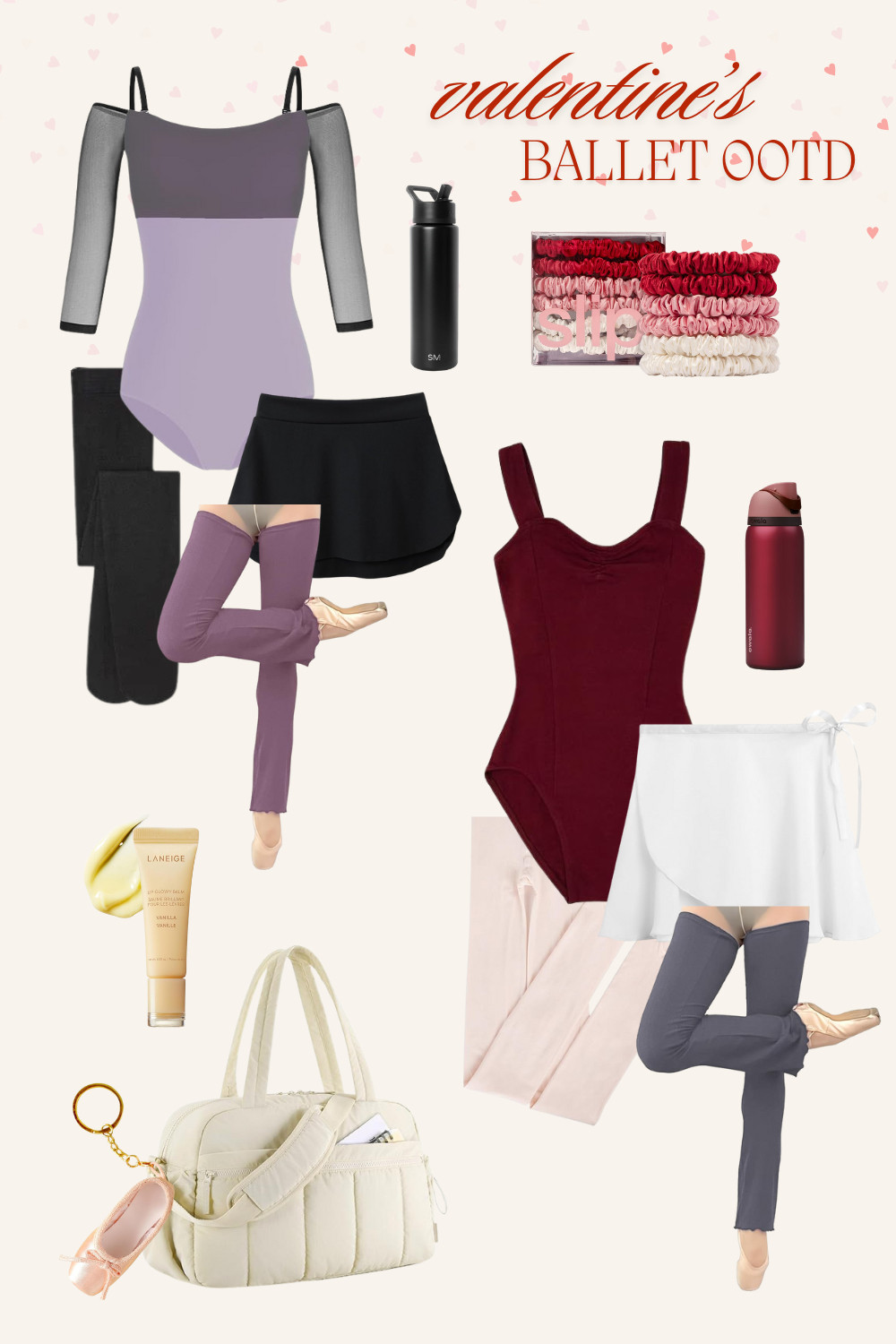 Valentine’s Day balletcore outfit inspo 🩰💌 Chic and feminine ballet class outfits featuring burgundy, lavender, cream, and black for the ultimate romantic workout aesthetic.
Perfect for ballet class, pilates, barre, yoga, or a cozy Valentine’s workout fit. These ballet-inspired outfits are stylish, flattering, and practical — with leotards, wrap skirts, leg warmers, ballet flats, and cute studio essentials. 

 #LTKootd #LTKfitnessgoals #LTKSeasonal