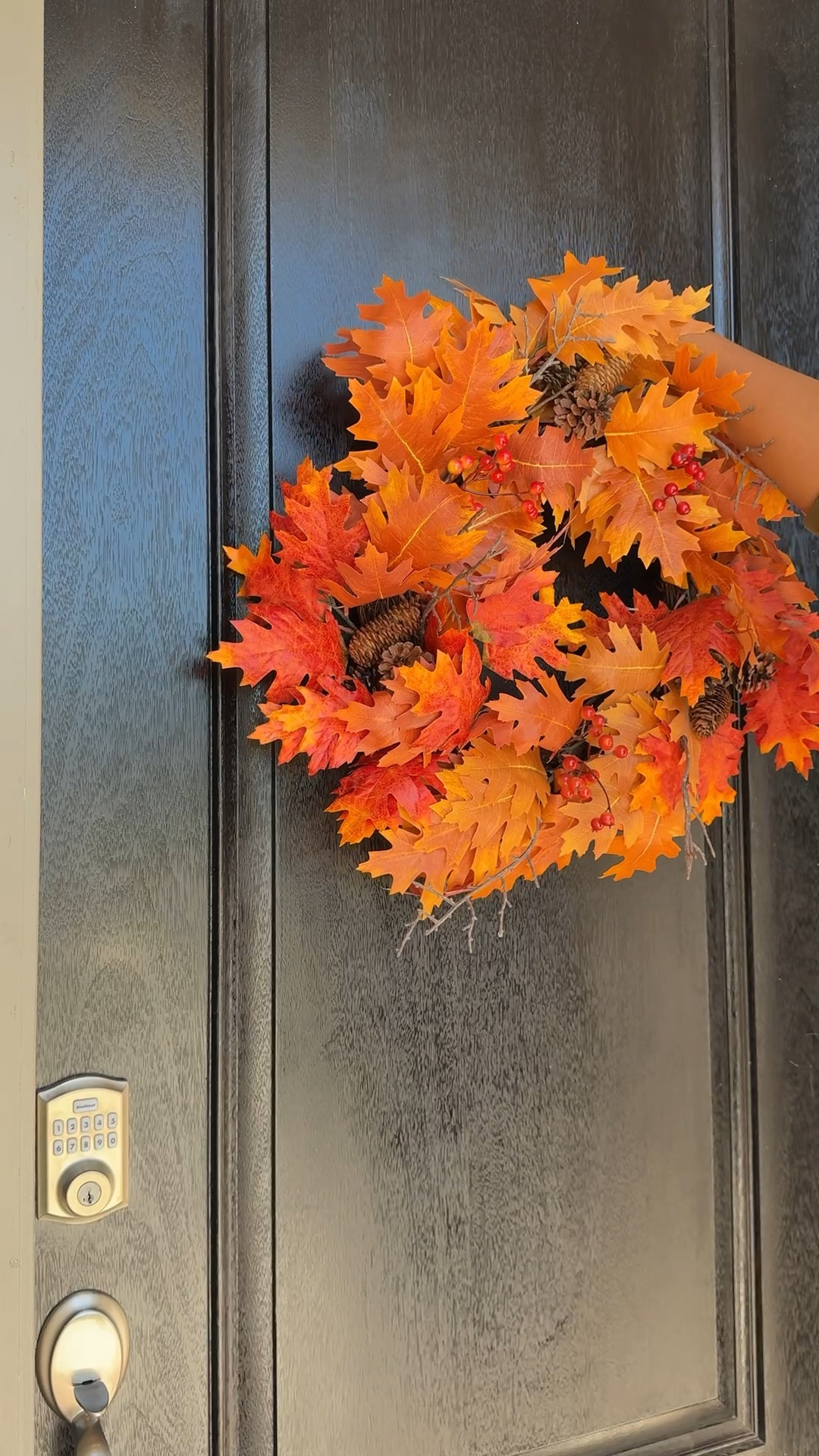 Fall Front Door decoration refresh ✨

She’s in her home maker era 🤭🏡✨
Orrrrr, nesting adjacent? 🤷🏽‍♀️🤣 I definitely had false labor  contractions after finishing this project so ummm, please tell me this fall front door refresh was worth my time, thanksss 😅😮‍💨 I really love it tho, gives the home a warm and welcoming touch! 🍂🍁

Brands used/shopped: @rossdressforless @homegoods @heb @command @hobbylobby @krogerco

#LTKHalloween #LTKHome #LTKSeasonal