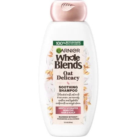 Garnier Whole Blends Gentle Cleansing Shampoo with Oat Milk, Rice Cream Extracts, Dry Hair, 12.5 fl oz | Walmart (US)