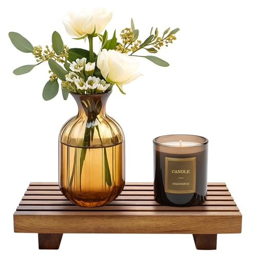 Acacia Wood Riser for Bathroom Sink Tray Kitchen Counter Decor Trays Pedestal Stand Sponge Soap Dish Holder Decorative Wooden Risers for Kitchen Sink Soap Tray Vanity Bathroom Countertop Accessories | Amazon (US)