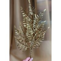 Gold Glitter Fern Pick - Sparkling Holiday Stem, 18"" Faux Branch | Etsy (US)
