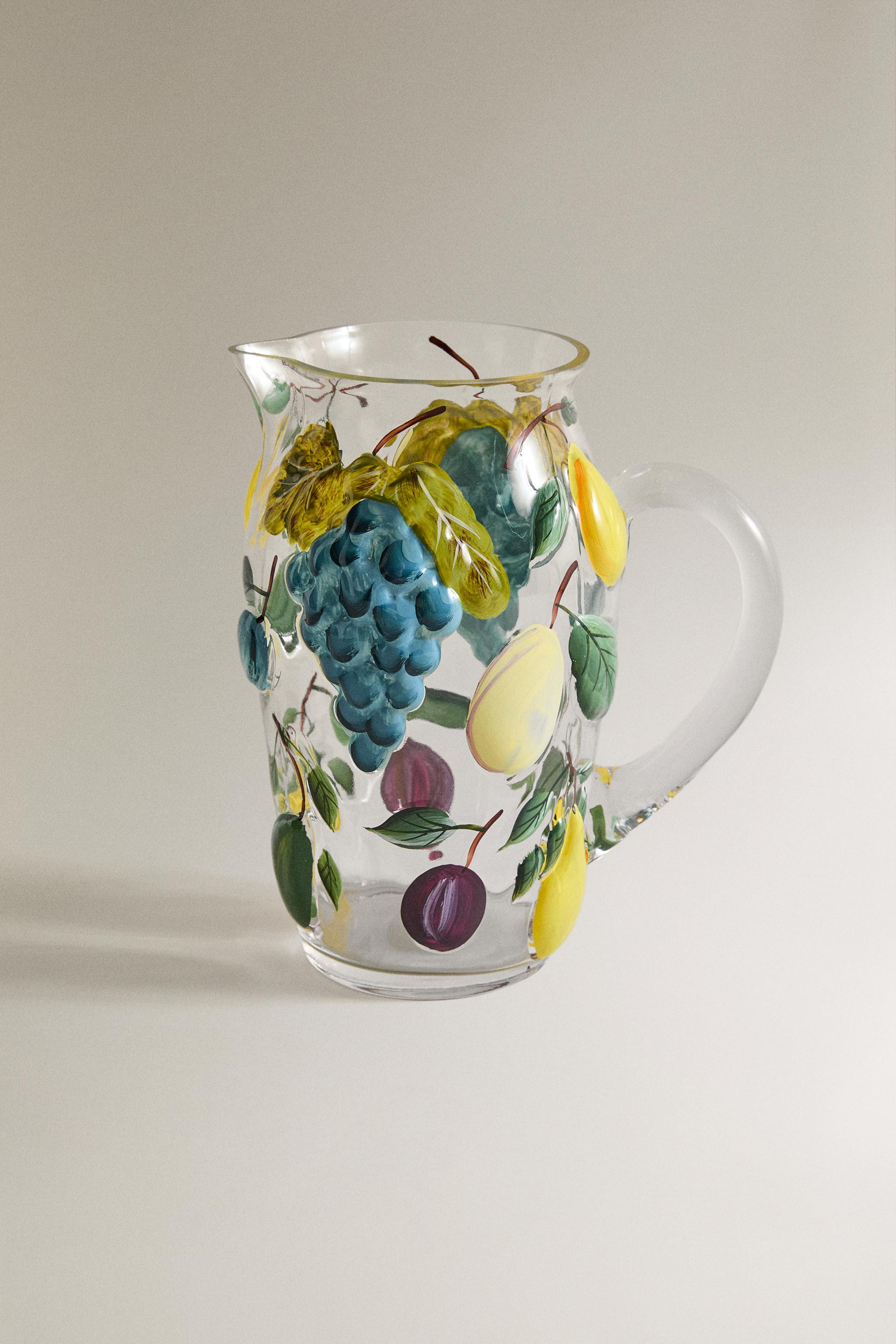 RAISED FRUIT DESIGN GLASS PITCHER | Zara US