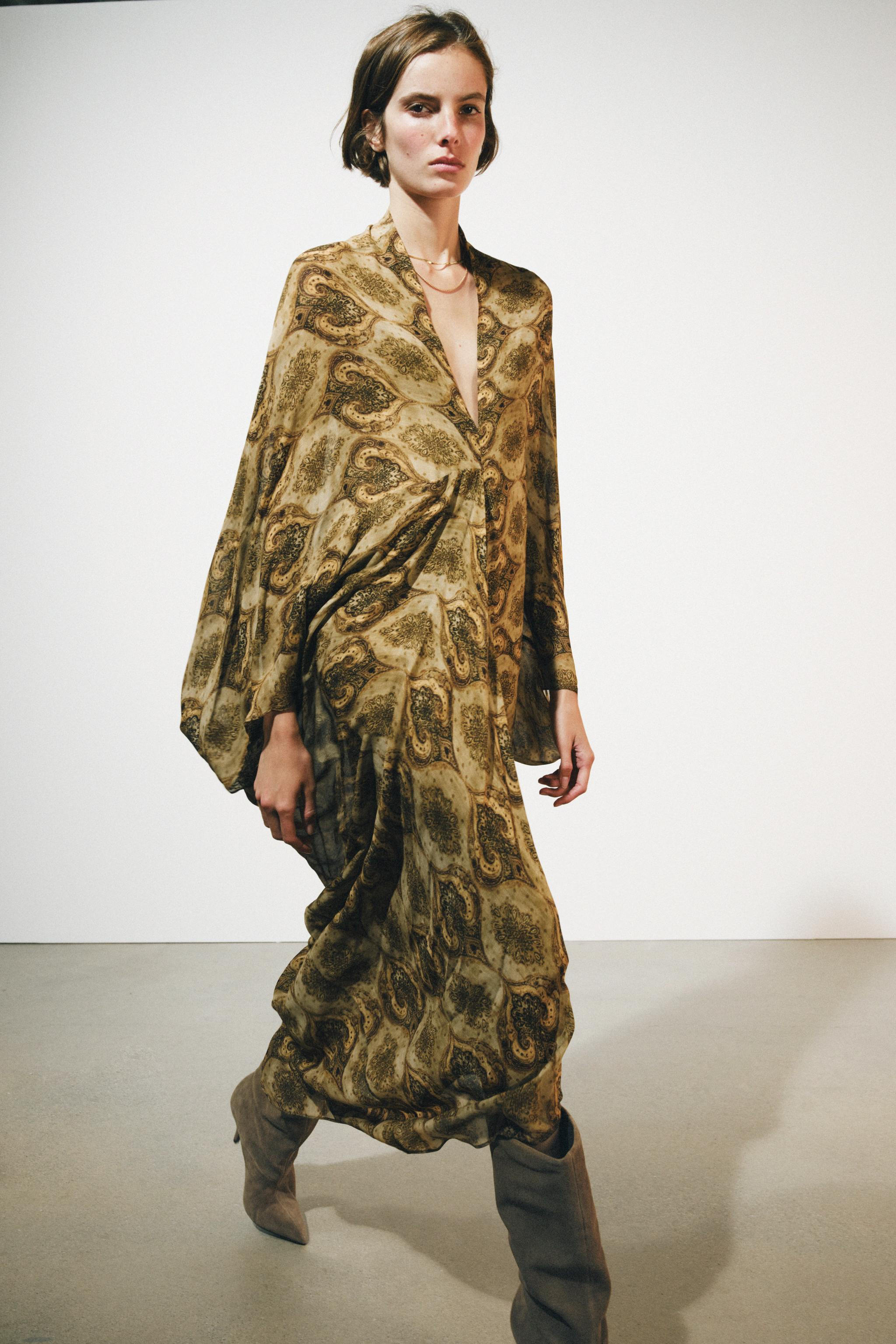 ZW COLLECTION PRINTED MIDI DRESS | Zara US