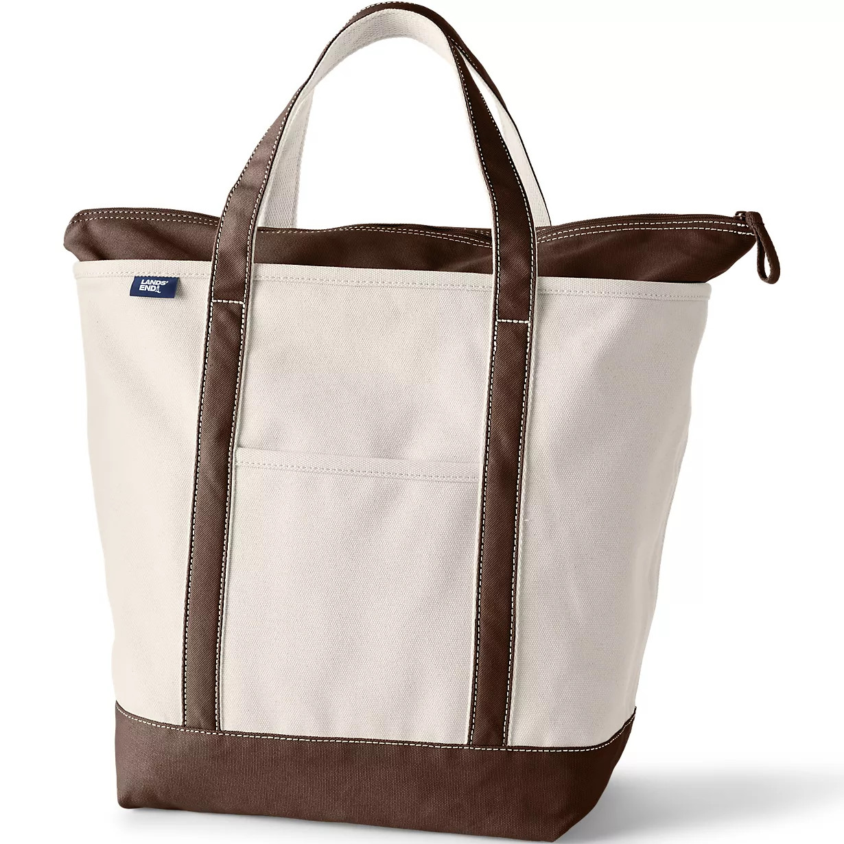 Large 5 Pocket Zip Top Canvas Tote Bag | Lands' End (US)