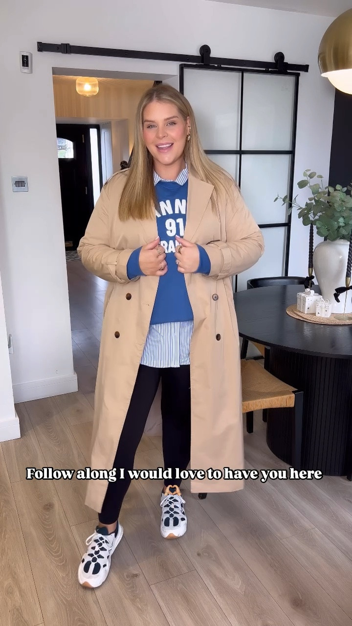 Mum style. Mum outfit. Everyday style. Casual style. Street style. Comfy outfit. Shopping outfit. Stripe shirt. Graphic jumper. Leggings. Size 18. Curve fashion. 

#LTKcurves #LTKstyletip #LTKuk